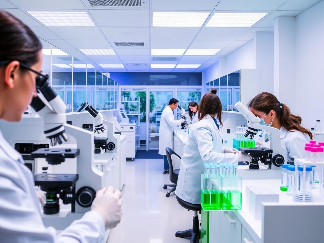 Healthcare professionals at a modern supply facility
